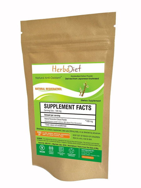 Herbadiet 100% PURE Trans Resveratrol Powder USP Grade No Additive (50 grams)